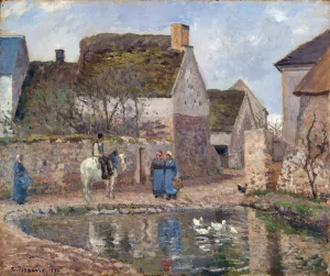 A Pond in Ennery by Camille Pissarro - Hand-Painted Oil Painting Reproduction