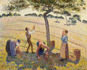 Apple Harvest by Camille Pissarro - Hand-Painted Oil Painting Reproduction