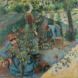 main product photo of Apple Picking painting by Camille Pissarro