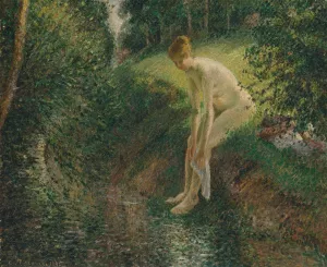 Bather in the Woods by Camille Pissarro - Hand-Painted Oil Painting Reproduction