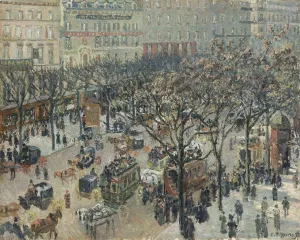 Boulevard des Italiens,Morning_Sunlight by Camille Pissarro - Hand-Painted Oil Painting Reproduction