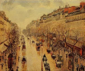 Boulevard Montmartre: Afternoon in the Rain by Art