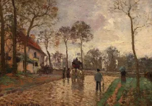 Carriage in Louveciennes by Camille Pissarro - Hand-Painted Oil Painting Reproduction