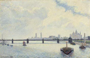 Charing Cross Bridge,London by Camille Pissarro - Hand-Painted Oil Painting Reproduction