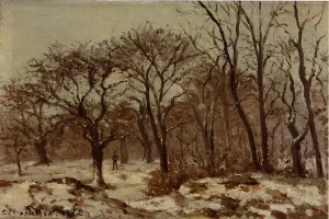 Chestnut Orchard in Winter by Camille Pissarro - Hand-Painted Oil Painting Reproduction