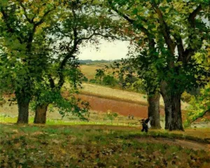 Chestnut Trees at Osny by Camille Pissarro - Hand-Painted Oil Painting Reproduction