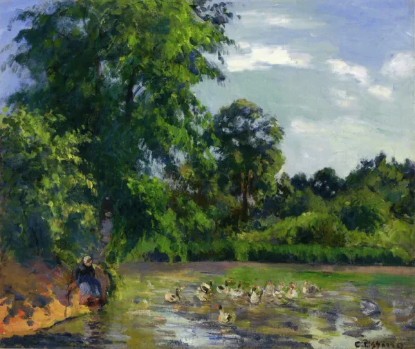 Camille Pissarro、L'ETANG DE MONTFOUCAULT The Pond at Montfoucault; L'Etang De Montfoucault, 1874