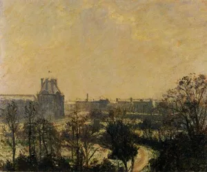 Garden of the Louvre: Snow Effect by Camille Pissarro Art