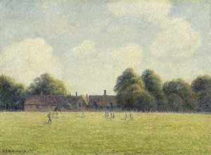 main product photo of Hampton Court Green painting by Camille Pissarro
