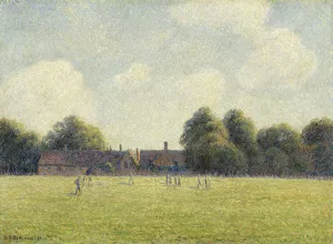 Hampton Court Green by Camille Pissarro - Hand-Painted Oil Painting Reproduction