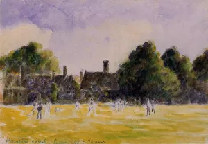 Hampton Court Green by Camille Pissarro - Hand-Painted Oil Painting Reproduction