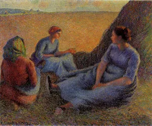 Haymakers at Rest by Camille Pissarro - Hand-Painted Oil Painting Reproduction