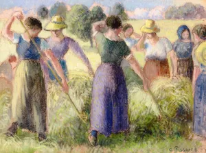 Haymaking by Camille Pissarro - Hand-Painted Oil Painting Reproduction