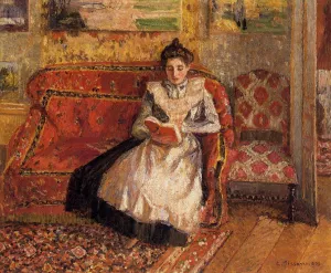 Jeanne Reading by Camille Pissarro - Hand-Painted Oil Painting Reproduction