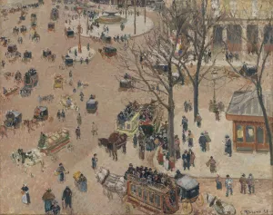 La Place du Theatre Francais by Camille Pissarro - Hand-Painted Oil Painting Reproduction