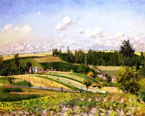 Landscape, Harvest, Pontoise by Camille Pissarro Art