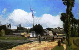 Landscape with Factory by Camille Pissarro - Hand-Painted Oil Painting Reproduction