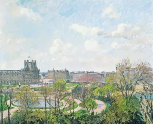 Le Jardin Des Tuileries Et Le Pavillon De Flore, Matin, Printemps by Camille Pissarro - Hand-Painted Oil Painting Reproduction