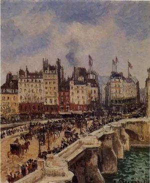 Le Pont-Neuf by Camille Pissarro - Hand-Painted Oil Painting Reproduction