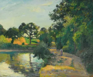 L'etang Au Soleil Couchant, Montfoucault by Camille Pissarro - Hand-Painted Oil Painting Reproduction