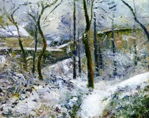 Lousy Weather, Pontoise, Snow Effect by Camille Pissarro - Hand-Painted Oil Painting Reproduction