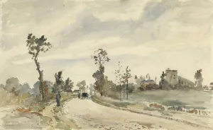 Louveciennes, Route de Saint-Germain by Camille Pissarro - Hand-Painted Oil Painting Reproduction