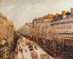 Mardi-Gras on the Boulevards by Camille Pissarro Art