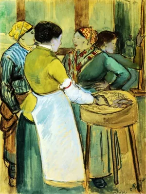 Market at Pontoise by Camille Pissarro Art