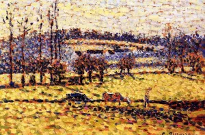 Meadow at Bazincourt by Camille Pissarro Art