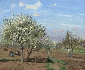 Orchard in Bloom, Louveciennes by Camille Pissarro - Hand-Painted Oil Painting Reproduction