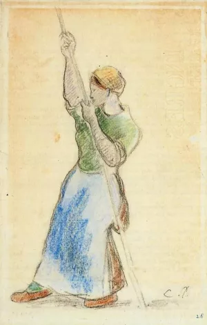 Peasant Planting Pea Sticks by Art