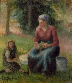 Peasant Woman and Her Daughter, Eragny by Art