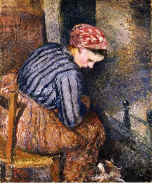 Peasant Woman Warming Herself by Art