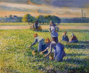 Picking Peas III by Camille Pissarro Art