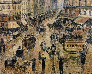 main product photo of Place du Havre, Paris; Rain painting by Camille Pissarro