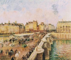 Main Product Photo of Pont Neuf, Afternoon, Sunshine Painting by Camille Pissarro