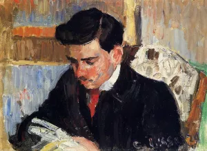 Portrait of Rodo Pissarro Reading by Camille Pissarro - Hand-Painted Oil Painting Reproduction