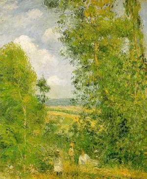Resting in the Woods at Pontoise by Camille Pissarro - Hand-Painted Oil Painting Reproduction