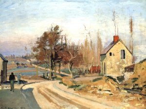 Road From Osny to Pontoise - Hoar Frost by Camille Pissarro Art