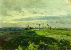 Rolling Landscape in Winter by Camille Pissarro - Hand-Painted Oil Painting Reproduction