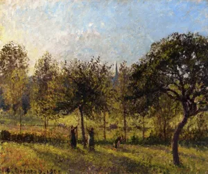 Setting Sun, Autumn in Eragny by Camille Pissarro - Hand-Painted Oil Painting Reproduction