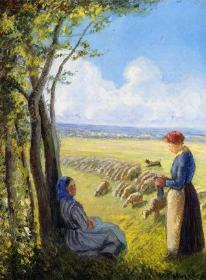 Shepherdesses by Camille Pissarro Art