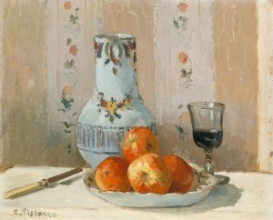 main product photo of Still Life with Apples and Pitcher painting by Camille Pissarro
