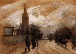 Study for 'All Saints' Church, Upper Norwood' by Camille Pissarro - Hand-Painted Oil Painting Reproduction