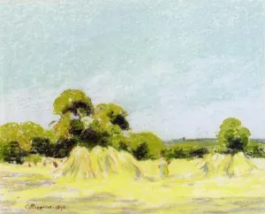 Study for The Harvest at Montfoucault by Camille Pissarro - Hand-Painted Oil Painting Reproduction