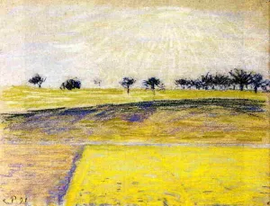 Sunrise Over the Fields, Eragny by Camille Pissarro - Hand-Painted Oil Painting Reproduction
