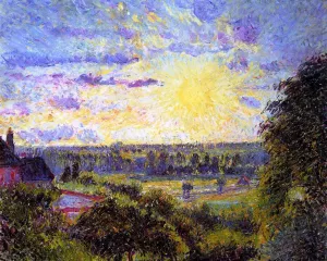 Sunset at Eragny II by Camille Pissarro - Hand-Painted Oil Painting Reproduction