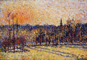 Sunset, Bazincourt Steeple by Camille Pissarro Art