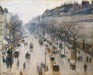 The Boulevard Montmartre on a Winter Morning by Art