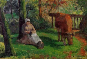 The Cowherd by Camille Pissarro Art